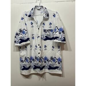 Relaxed Ocean Blue Apparel Men's Cotton Hawaiian Shirt